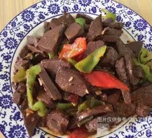Stir-fried羊 Blood with Chili Peppers