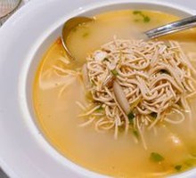 Chicken broth with tofu skin strips