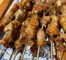 Skewered Lamb on Steel Rod