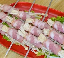 Pork Belly Rolls with Enoki Mushrooms