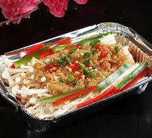 Grilled Enoki Mushrooms in Aluminum Foil
