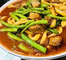 Pork Ribs with Green Beans and Cornbread Dumplings