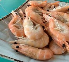 Steamed Live Sea Shrimp