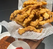 Crispy Pork Strips with Potato Fries