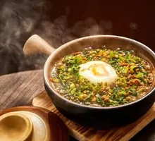 Minced Pork with Baby Bok Choy in Rice