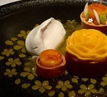 Coconut Foam with Tropical Fruit Sorbet