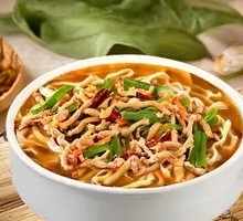 Stir-Fried Pork Noodles with Scallion Oil