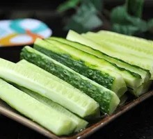 Freshly Sliced Cucumber Strips