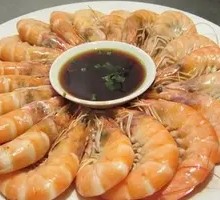 Boiled White Shrimp in Salt Water