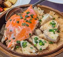 Steamed Glutinous Rice with Large White Crab