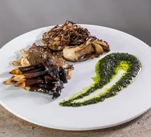 Grilled Enoki Mushrooms with Basil Sauce