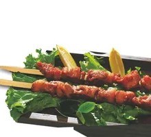 Colorful Meaty Pork Ribs Skewers