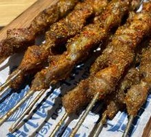 Skewered Lamb on Steel Rod