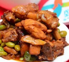 Braised Chicken with Edamame Rice Bowl