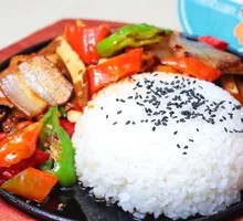 Fried Pork with Tofu Skin Rice