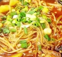 Enoki Mushroom, Tofu Skin and Potato Noodle Hot Pot