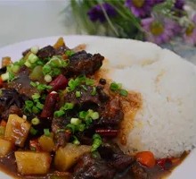 Braised Pork with Mushrooms Rice Bowl