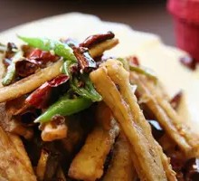 Dry-Fried Crispy Pork with Lotus Root Sticks