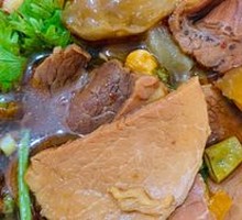 Beef and Beef Tendon with Wide Noodles