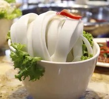 Chicken Broth with Wide Noodles