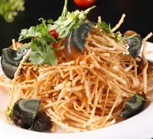 Scrambled Tofu with Century Egg Salad