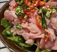 Sliced Beef with Green and Red Peppers